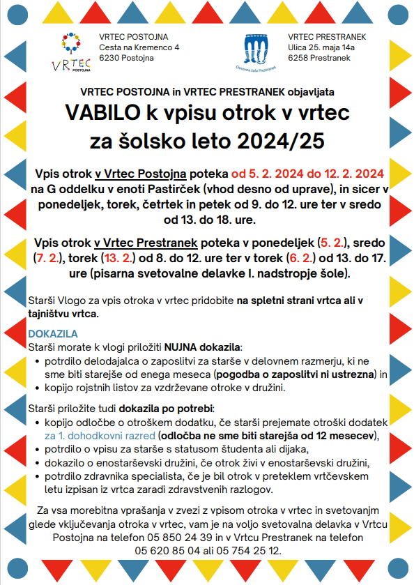 vabilo vrtec 2024